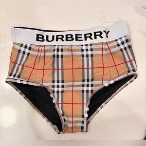 Burberry Beige Tessa High Waisted Bikini Bottoms Size M